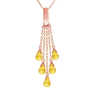 14K Solid Rose Gold Briolette Citrine Necklace Class