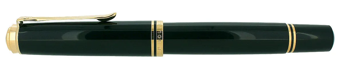 2022 PELIKAN M1000 SOUVERAN GOLD TRIM 18C F-BBB 2.03MM FLEX NIB BLACK FOUNTAIN PEN MINT NEW IN BOX