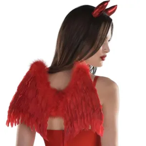 Adult Red Feather Devil Wings | 1 ct