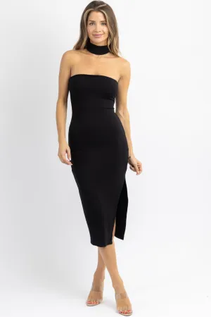 ATHENA BLACK MIDI DRESS