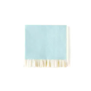 Baby Blue Fringed Cocktail Napkins