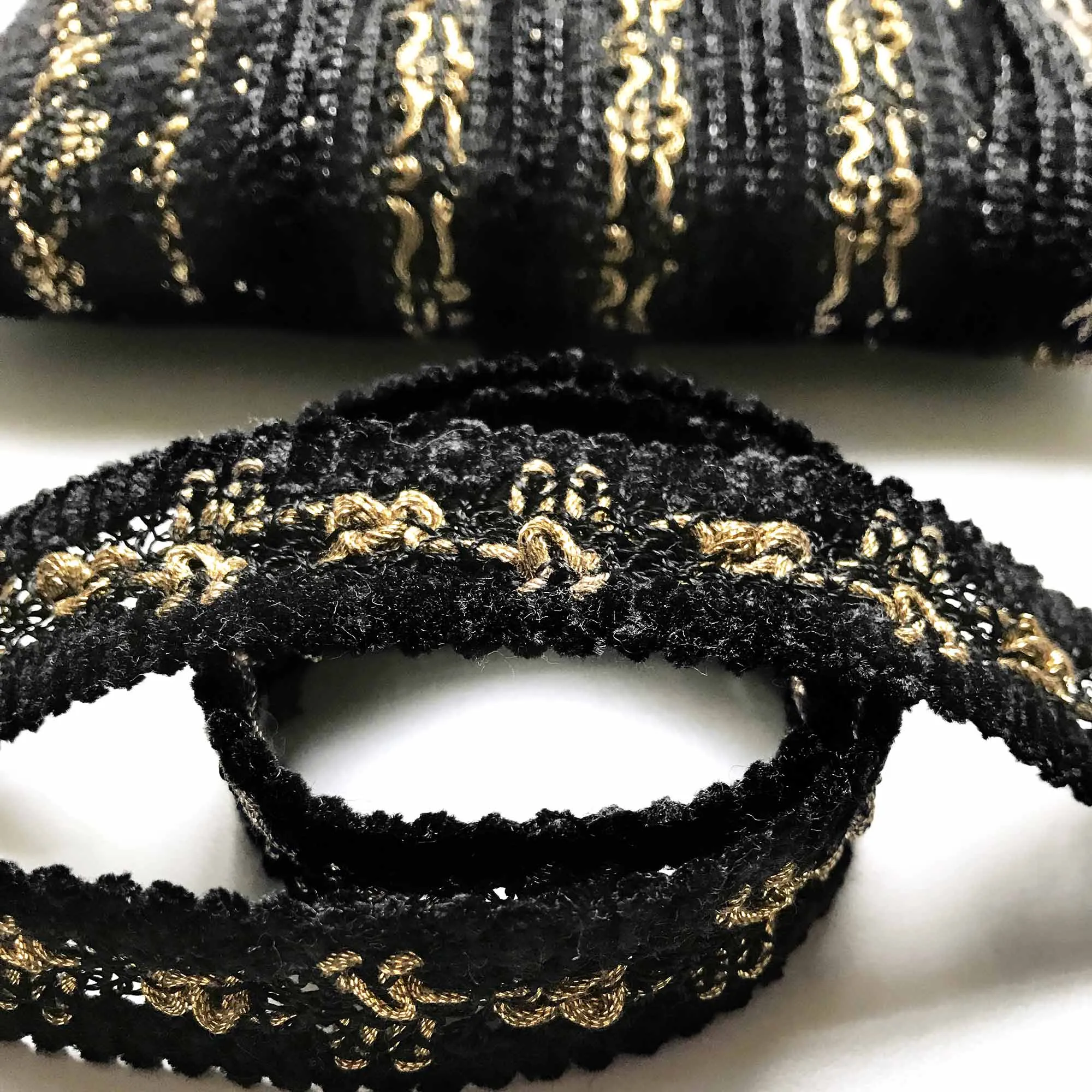 Black and Gold High Quality Decorative Border Trim by the yard