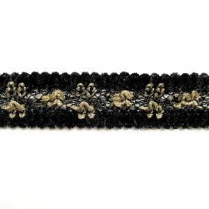 Black and Gold High Quality Decorative Border Trim by the yard