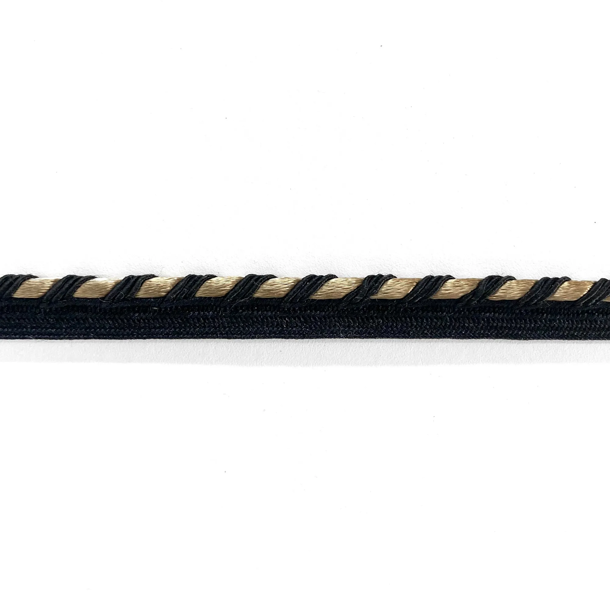 Black and Gold High Quality Decorative Lip Cord Trim by the yard