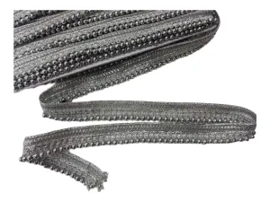 Bobble Beaded Silver Trim - 20mm