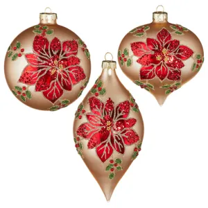 Champagne Poinsettia Ornament