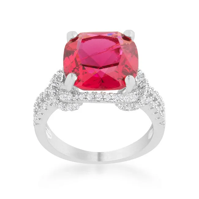 Charlene Ruby Silver Statement Ring | 9ct