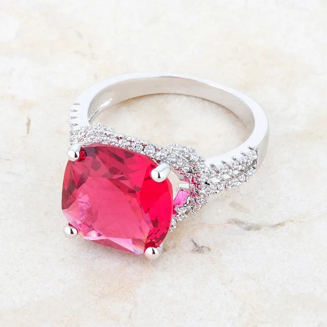 Charlene Ruby Silver Statement Ring | 9ct