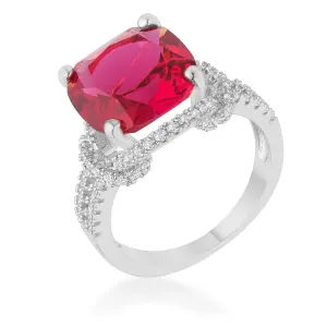 Charlene Ruby Silver Statement Ring | 9ct