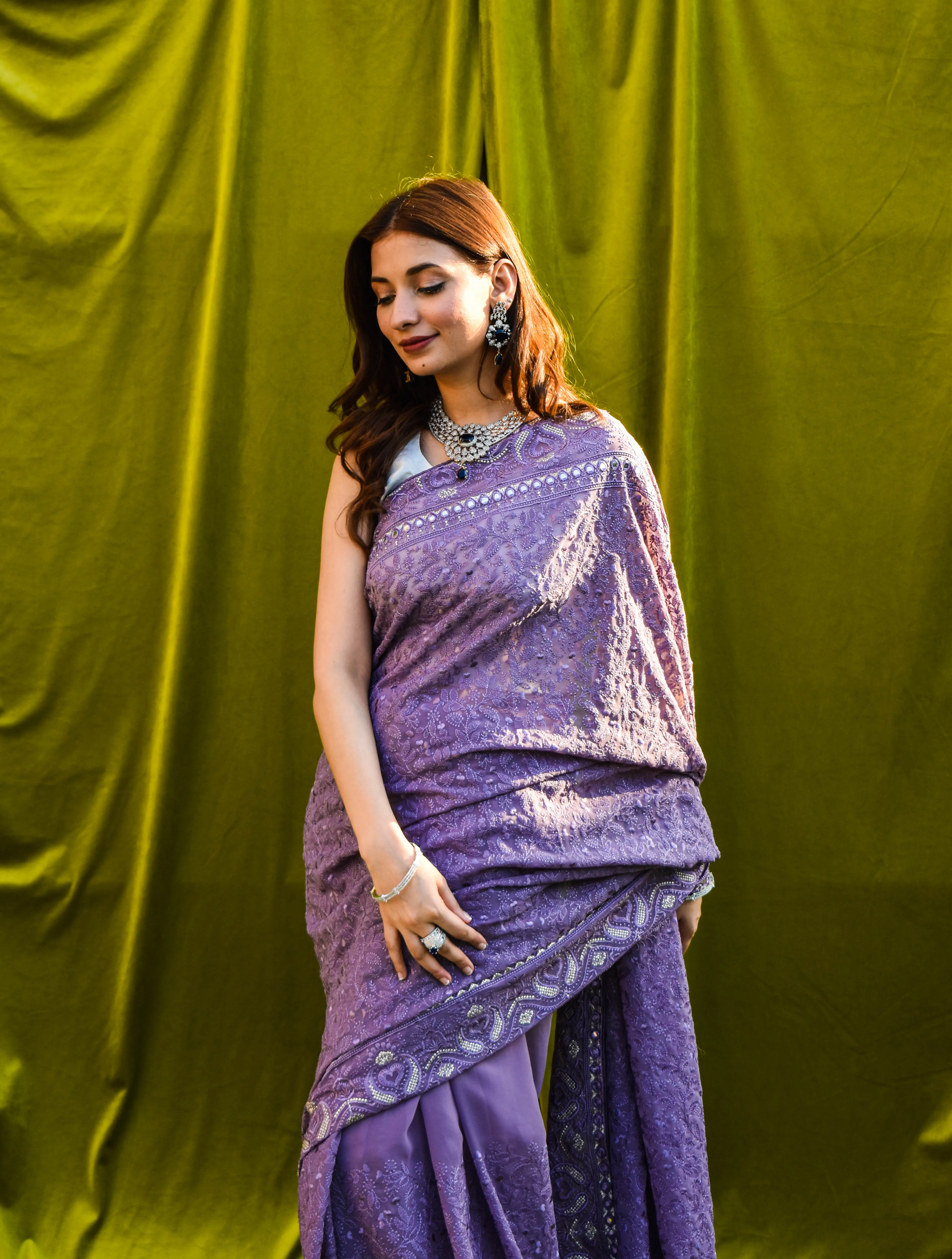 Chikankari Chiffon Saree - Pehla Pyaar: Madno