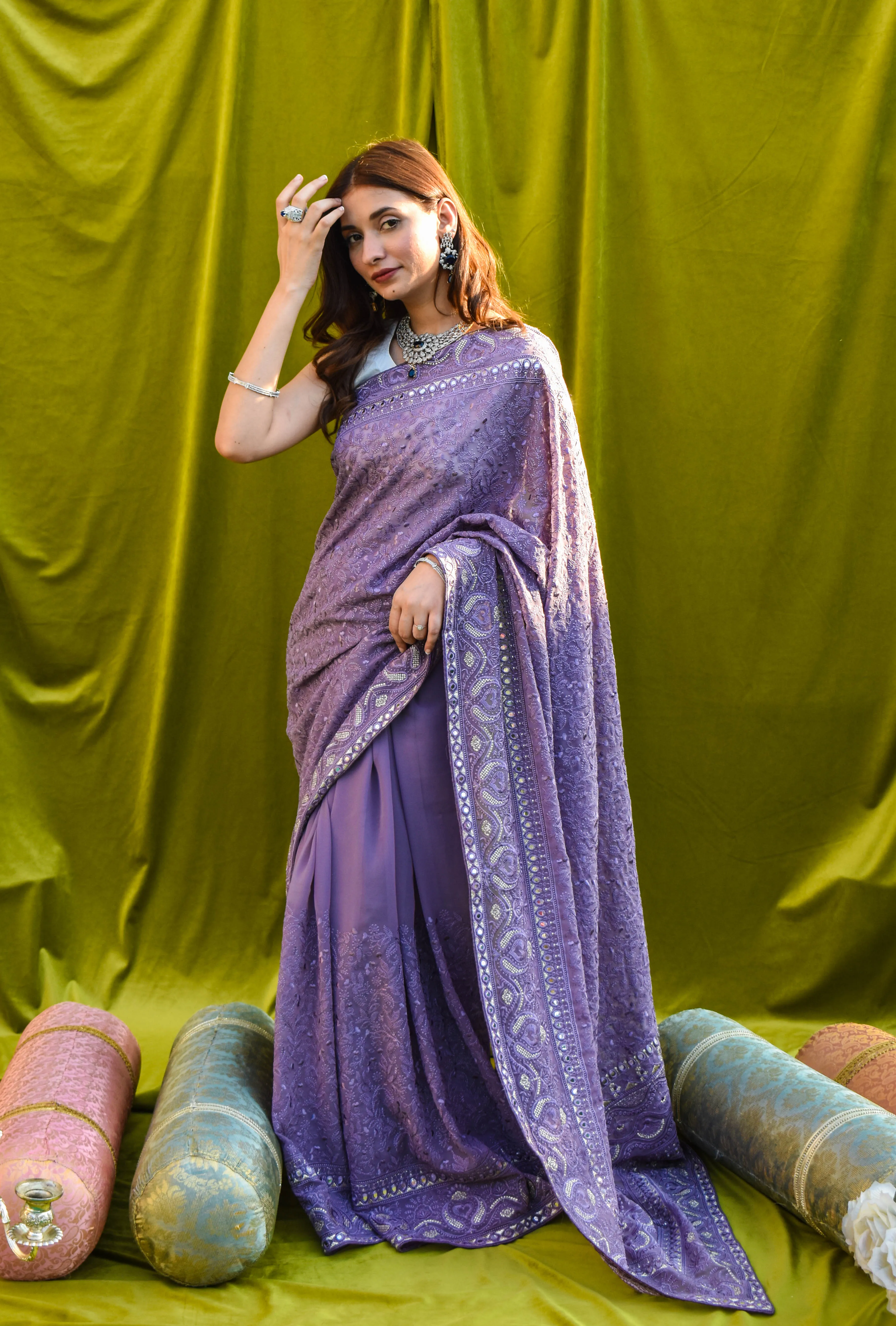 Chikankari Chiffon Saree - Pehla Pyaar: Madno