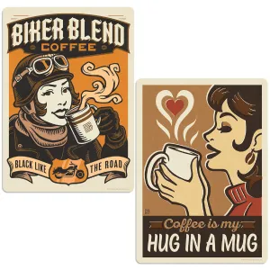 Coffee Biker Decal Set of 2