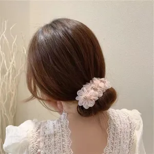 Cute Chiffon Flowers Clip Buns