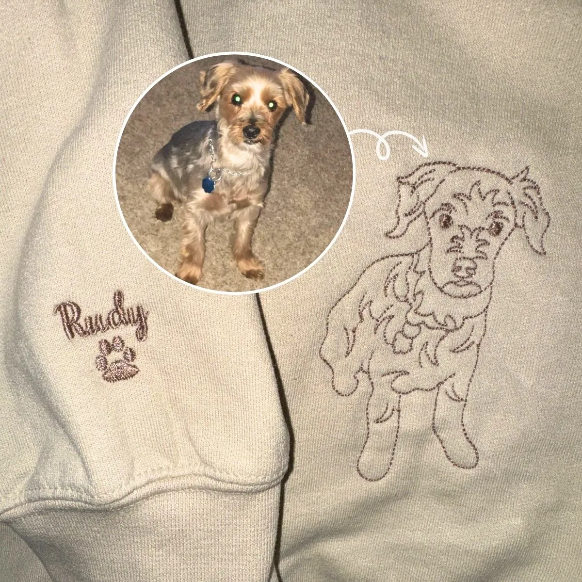 Dachshund Sweatshirt or Hoodie, Custom Embroidered Gift from Photo Name