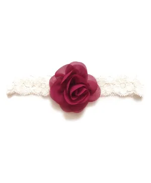 Delicate Flower Head Band - Magenta