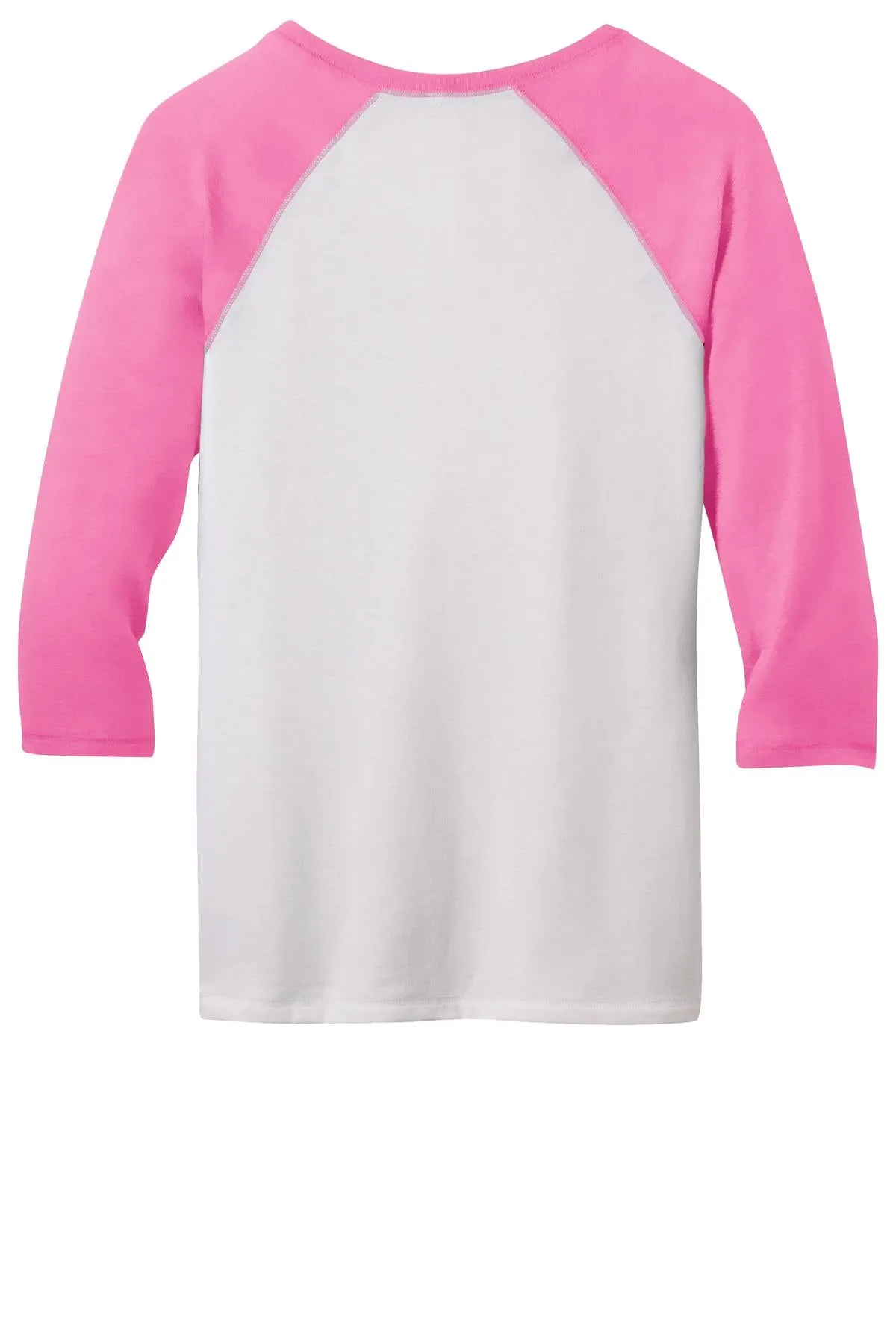 District - Juniors 50/50 3/4-Sleeve Raglan Tee. DT228