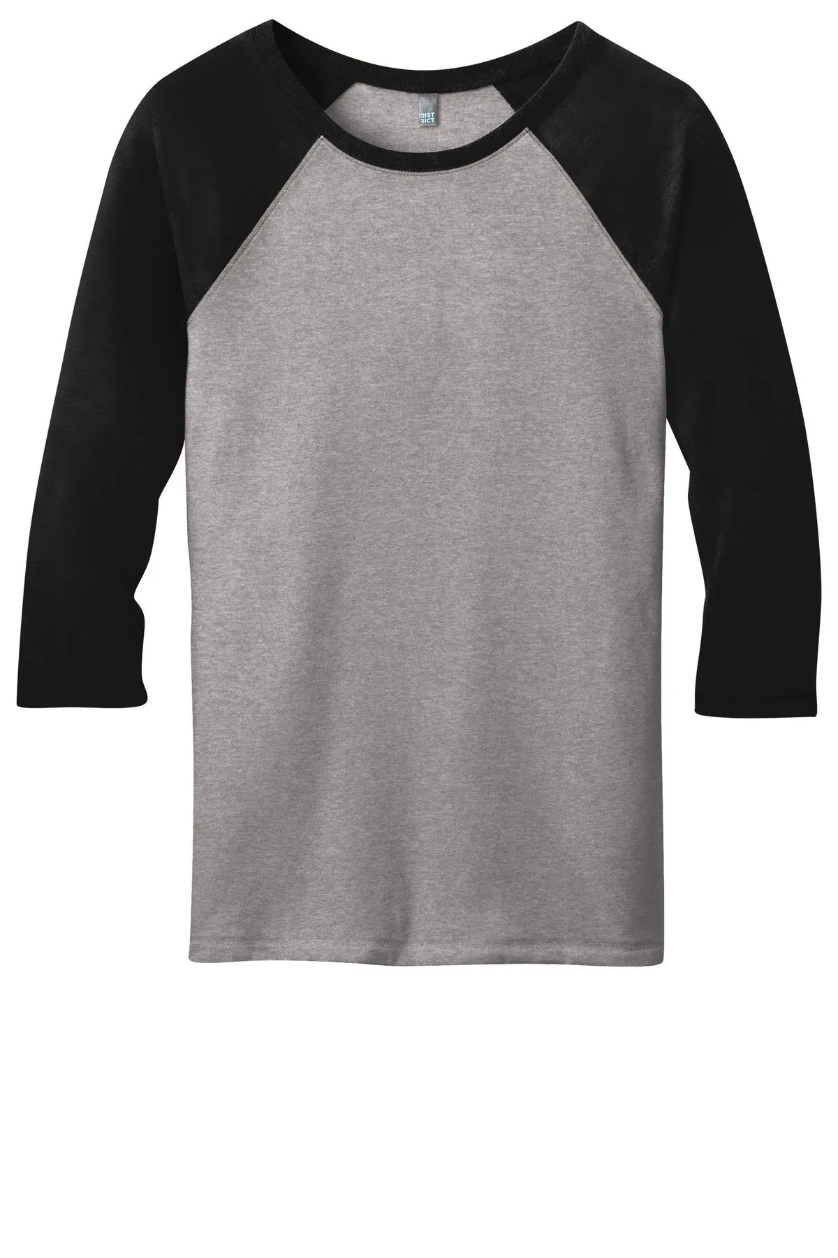 District - Juniors 50/50 3/4-Sleeve Raglan Tee. DT228