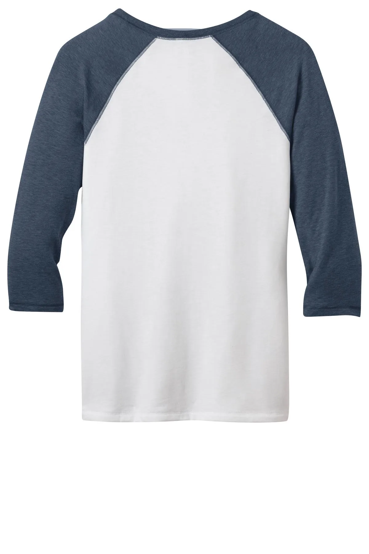 District - Juniors 50/50 3/4-Sleeve Raglan Tee. DT228