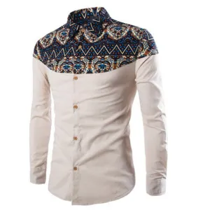 Floral Patchwork Slim Fit Long Sleeve