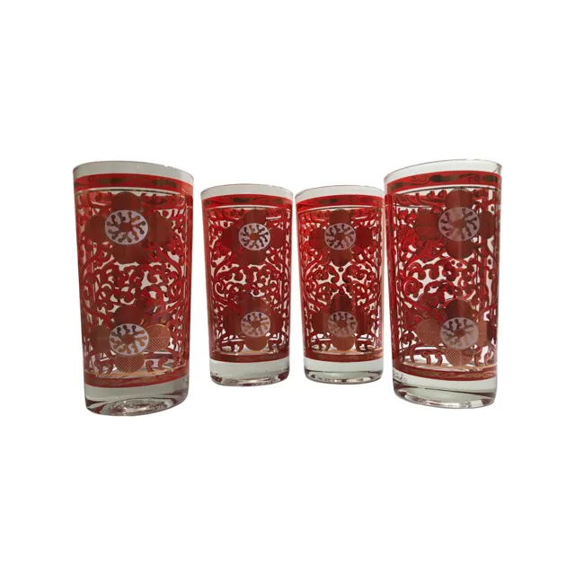 Georges Briard Signed Imperial Brocade Glasses (Set of 4)