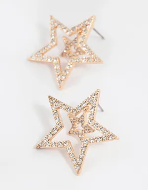 Gold Layered Star Earrings