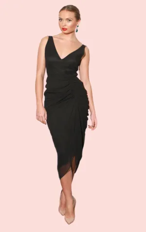 Jade V-Neck Dress - Black