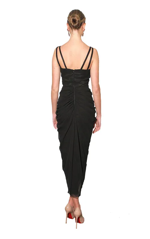 Jade V-Neck Dress - Black