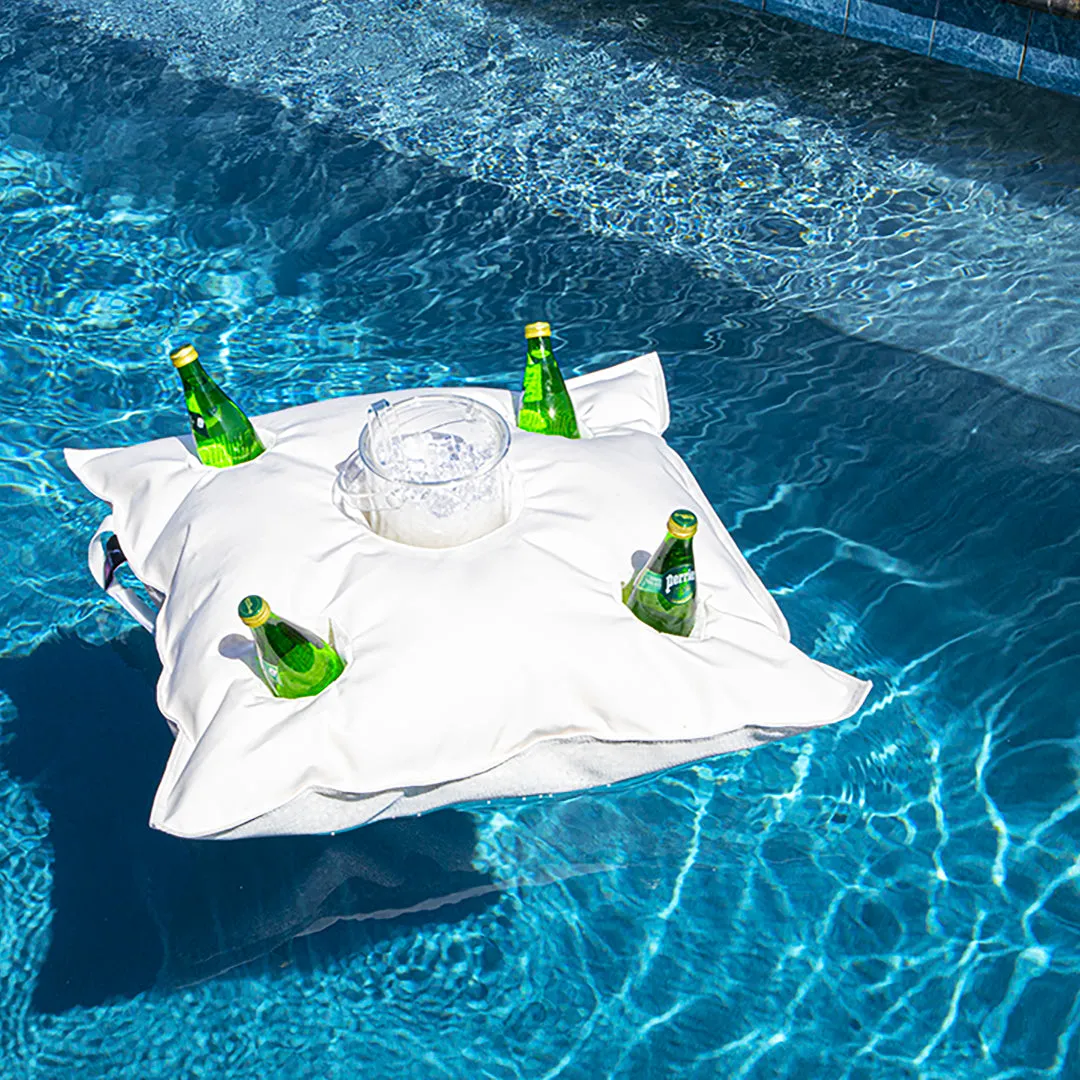 Kai Cocktail Caddy, White - Luxury Pool Accessory