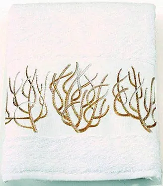 Luxury Plush Embroidered Coral Towels & Mats