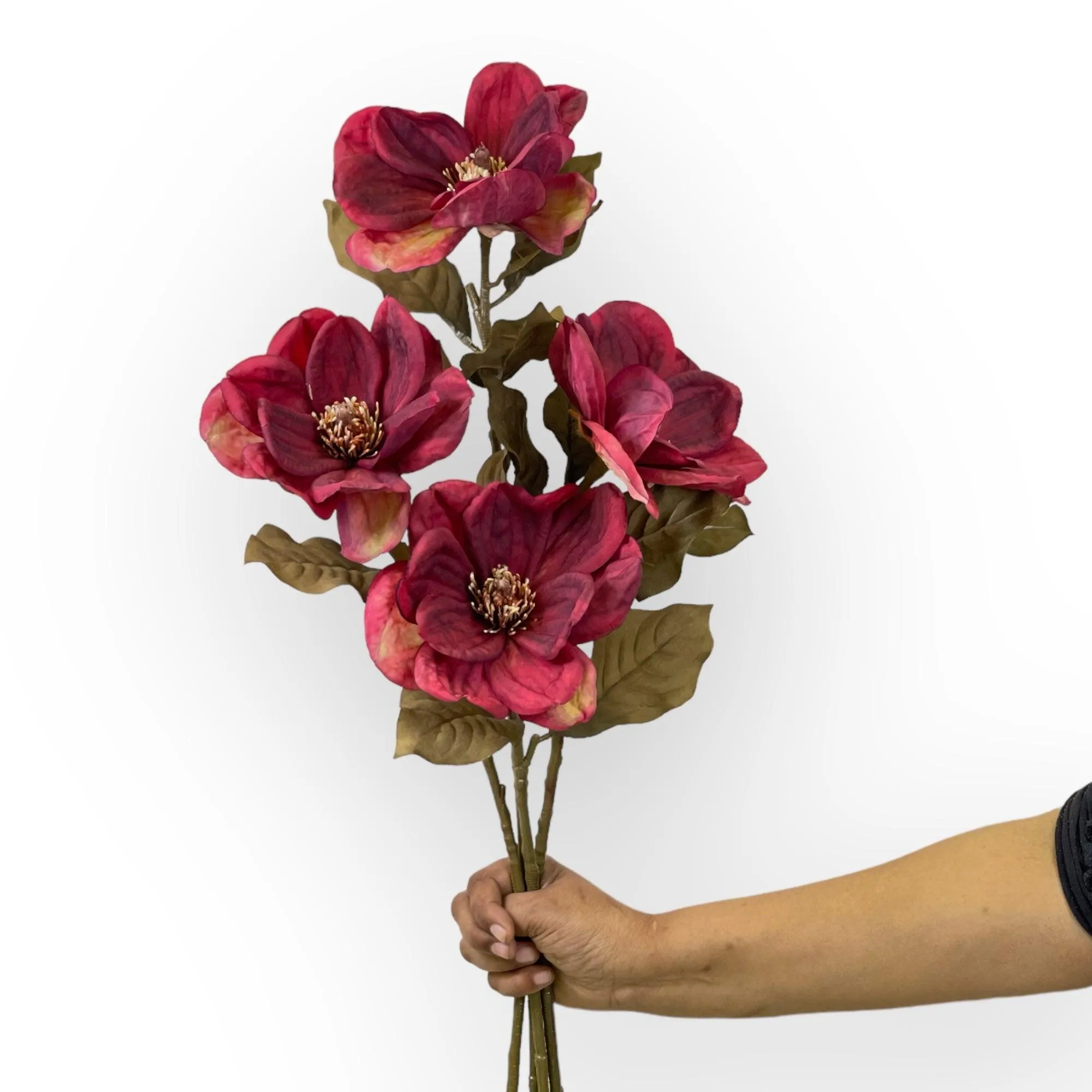 Magnolia Burgundy Artificial Flowers