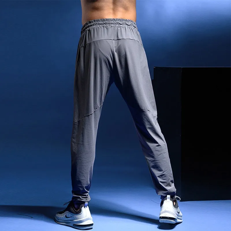 Men's Sports Running Pants Joggers Training Elastic Cylinder Active Pants Gym Workout Jogging Trousers Plus size Elastic Pants