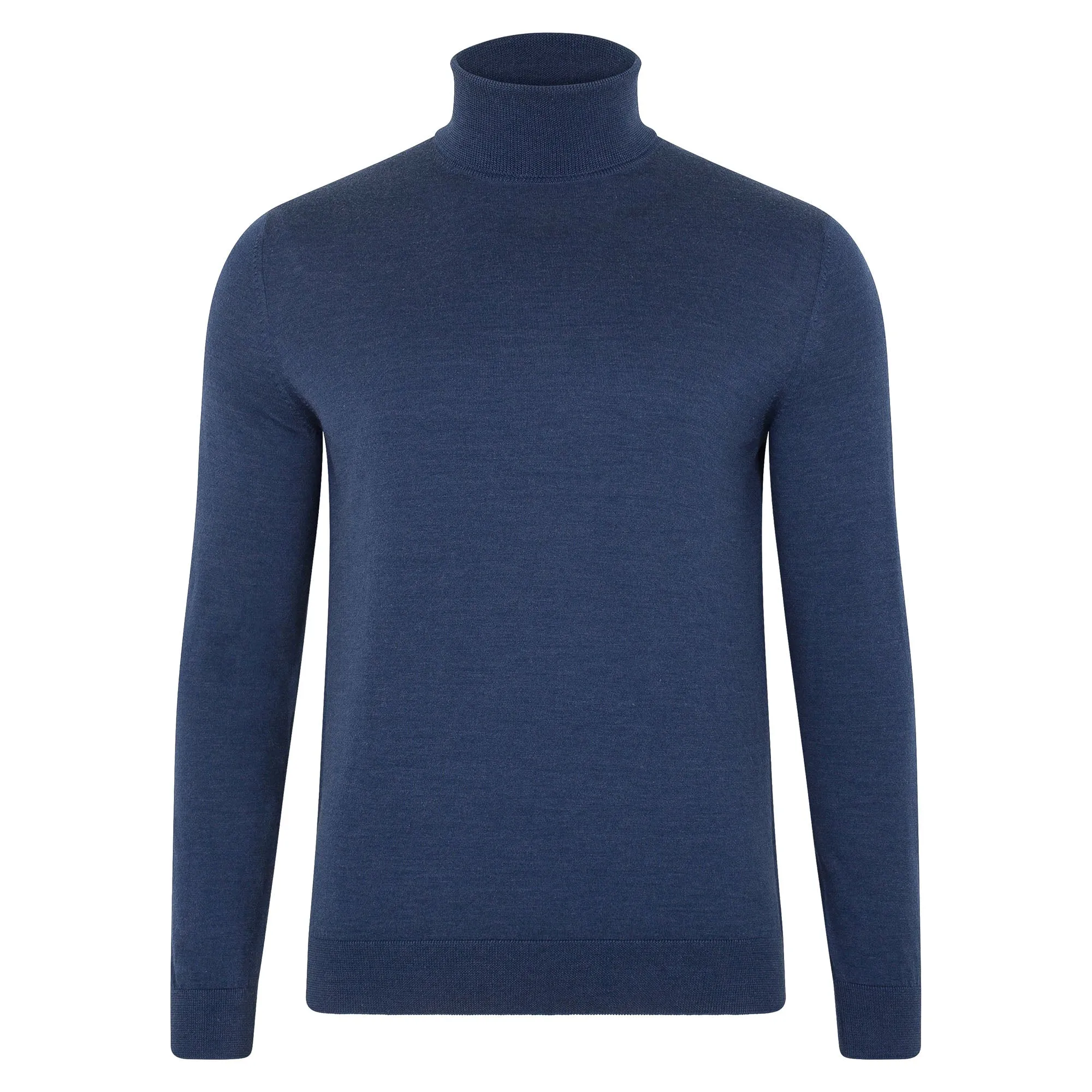 Mens Superfine Merino Silk Roll Neck Jumper