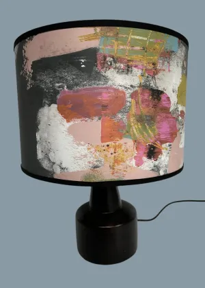 Painterly Abstract Lamp shade - Black - 24 h x 35 d cm