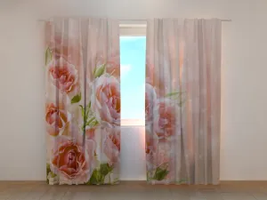 Photo Curtain Bouquet of Delicate Roses