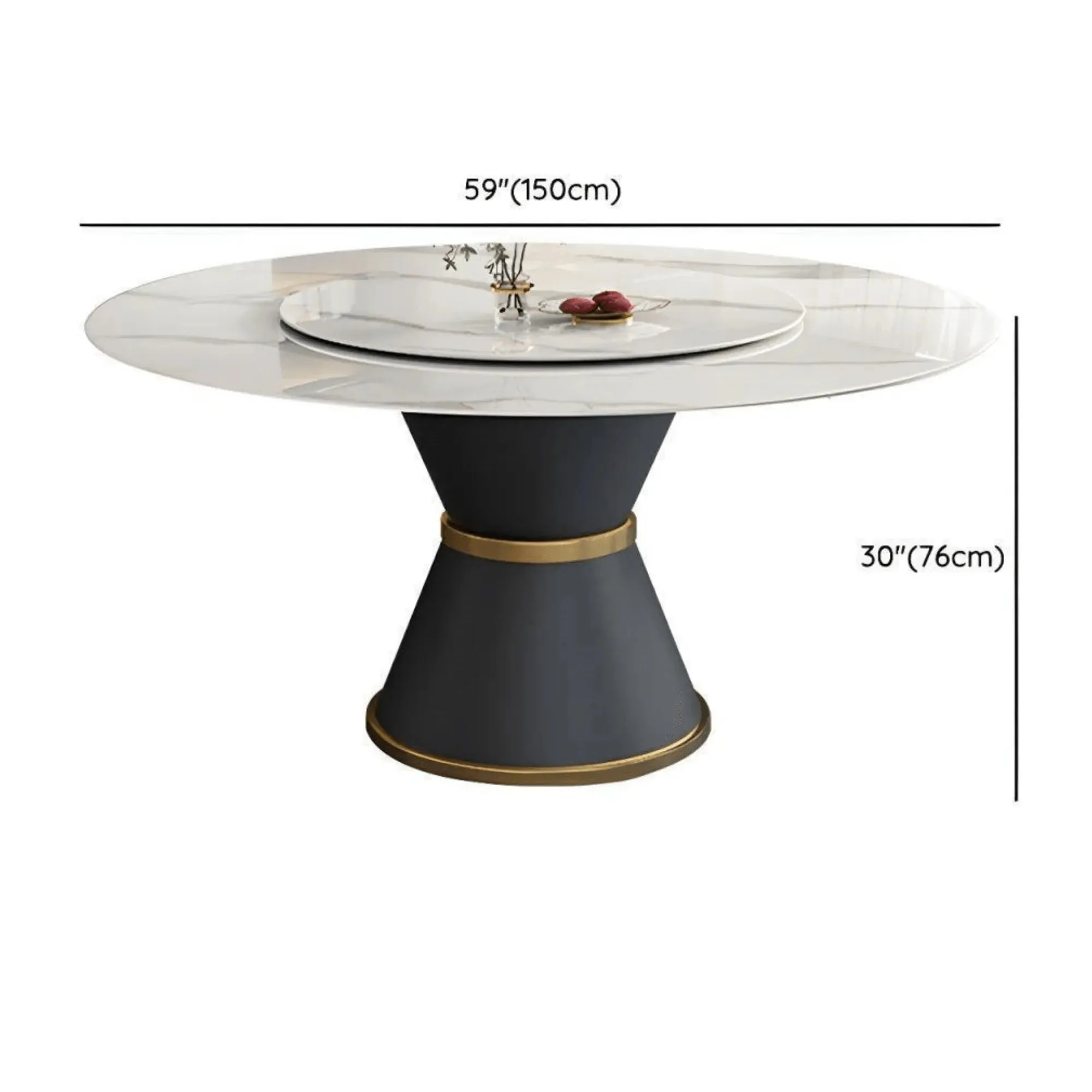 Round Modern Dining Table with Rotatable Top