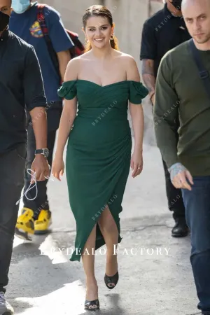 Selena Gomez Dark Green 2022 Jimmy Kimmel Live Dress