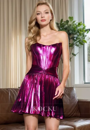 Sexy & Morden Sleeveless Sparkly Satin A-Line Party Homecoming Dress