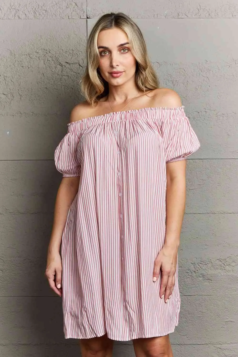 Show Compassion Off The Shoulder Mini Dress