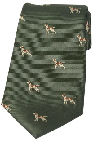 SOPRANO Fox Hounds Silk Country Tie - Moss Green