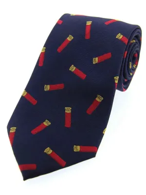 SOPRANO Gun Cartridges Woven Silk Country Tie - Blue