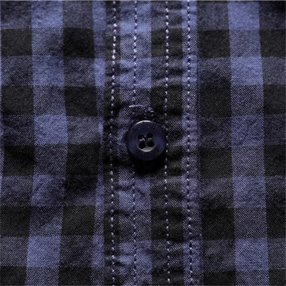 Spring 100% Cotton Plaid Shirt Casual Slim Fit Men Shirt Long Sleeve High Quality Men's Social Shirt Dress Shirts