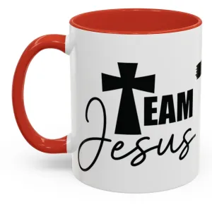 TEAM JESUS Mug 11oz. Coffee Cup - Black, Red, Pink, Light Blue and Navy