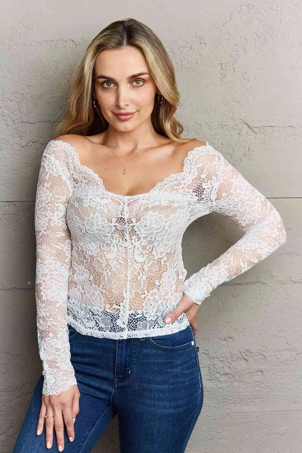 TEEK - Be Kind Off The Shoulder Lace Top