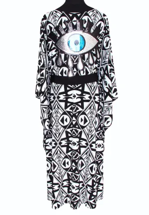 Tulum – Tribal Kimono Evil Eye (Black)