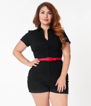 Unique Vintage Plus Size Black Dixie Romper