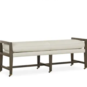 White Leather Cocktail Bench