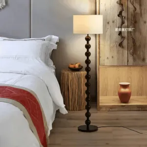 Wooden Twist Hugo Rollie Design Modern Round Shape Aluminum Floor Lamp with Soft Fabric Shade Stylish Ambient Lighting